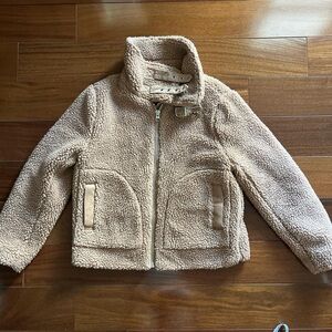H&M Women’s Tan Sherpa Jacket w Funnel Neck